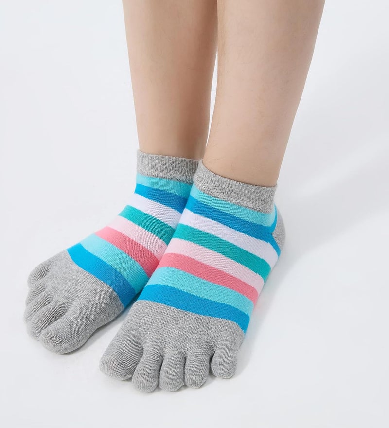 Fasot Women Toe Socks 5 Finger Cotton Wicking Athletic 6 Pack 3 Pack - Image 3